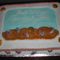 Beach Theme Wedding Shower all buttercream with sugar shells... Wedding shower for a beach destination wedding