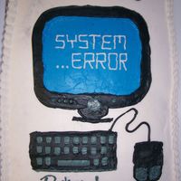 Computer Cake For It 1/2 sheet with buttercream frosting
