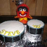 Animal From The Muppets Animal is all fondant and buttercream, drum cakes are buttercream