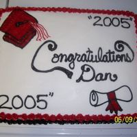 Graduation Cake 1/2 sheet with buttercream frosting