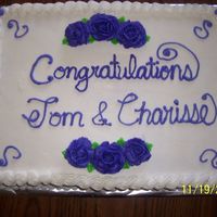 Wedding Shower 1/2 sheet with buttercream frosting and roses