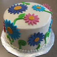 Spring Flowers inspired by a pink cake box daisy cake