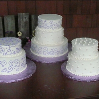 White Buttercream With Purple Dots/scrolls 
