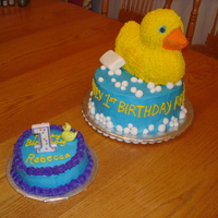 Ducky First Birthday My mom did the smash cake and I did the ducky.