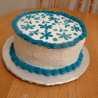 30Th Birthday 30th birthday cake with buttercream stencil and sugar sprinkles on the sides.