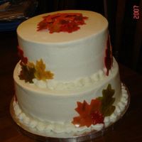 Autumn Theme Bridal Shower I was pretty happy with the way my leaves turned out....wish the tiers were further apart in size, but they had to be this way for servings...