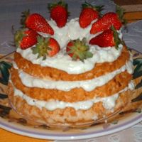 '06 Easter Cake This recipe was incredible ~ the kind you close your eyes and moan while you eat! Angel food cake split and filled with a tropical whipped...