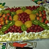 Finnish-Style Celebration Cake This is quite typical of the fancy occasion cakes the Finns have. This one was split into three layers; each layer brushed with Amaretto, a...