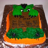 What's For Dinner Made for the kids I work with. Got the idea from a cake in a Wilton book and changed it a little. Instead of putting Beware on the sign, I...