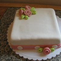 Cake I Made In Class Yesterday Ribbon roses were so much fun to make!
