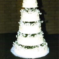 Wedding Cake All white with white flowers