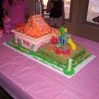 Sesame Street Child's first birthday...the house is white...the playground is chocolate....