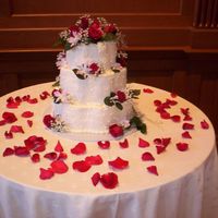 December Wedding Cake Beautiful flowers decorated the reception and cake
