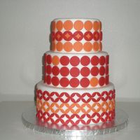 I See Spots! This is a three-tiered mod cake I made inspired by some other cakes, including one by Kate Sullivan. It was fairly easy. I super-pearled...