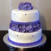 Purple Romance This is a test cake for a wedding cake I am doing. I wanted made the flowers early, and I wanted to test some more scratch recipes, so I...