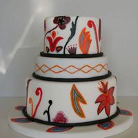 Hand-Painted Wedding Cake This cake was my first attempt at painting on a cake. It wasn't easy, but I think it came out well. I used vodka and gels to paint...