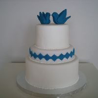 Bluebird Wedding Cake This is a dummy cake I made to showcase my new BlueBird cake topper. I made it from polymer clay instead of fondant, so that it can last...
