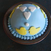 Ducky Love Cake MMF covered jello poke cake. Had some leftover cake and fondant and was on my way to visit my little 3yr old friend Samantha, thought I&#...