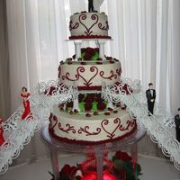 Sister's Wedding Center Close Up Here is a close up of the center tiers over the fountain.