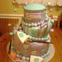 Art Themed Bat Mitzvah Cake customer wanted an art inspired topsy turvy cake