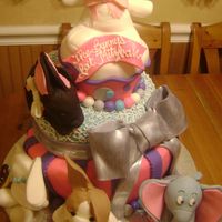 Stuffed Animal Themed Bat- Mitzvah Cake Customer wanted a whimsy cake featuring her daughters favorite stuffed animals