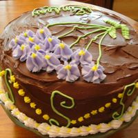 Lindsay's Bd This was for my youngest 18th BD. She INSISTED on canned chocolate icing. I was actually happy with the cake except for the leaves. Didn&#...