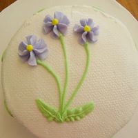 Michelle's Bd 6in cake I made for my sweet neighbor's birthday. I like the imprint from the paper towel.