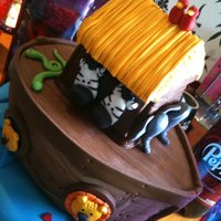 Noah's Ark Baby Shower Cake 10" Mocha cake, Lemon ark. Everything is MMF.