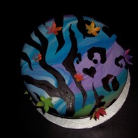 Funky Zebra Leopard Print This cake was for my daughter's 6th birthday. it's a butterscotch topsy turvy cake with rainbow marbled MMF. I hand painted the...
