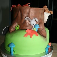 Baby Forest Critters I started with a 9" & 6" Chocolate fudge cake with chocolate buttercream filling. I covered it in MMF and used lustre dust...