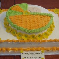 P6174299.jpg Swiss merangue buttercream cake with pineapple & whipped cream custard filling.