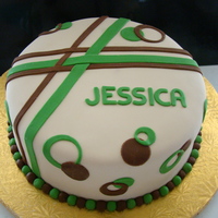 Jessica modern-artsy-geo. Green and brown Fondant