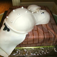 Chef's Preggo Belly Princess white cake with strawberries and buttercreme. All parts molded from fondant.