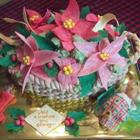 Not A Creature Was Stirring.... This is a chocolate cake with raspberry and Chocolate Italian buttercream. Oval pan basketweaved with 1/2 of the easter egg pan on top. I...