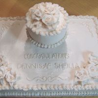 Small Wedding Cake Very simple small wedding cake, BC roses and icing.