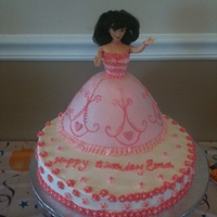 Pretty In Pink Doll Cake All buttercream with fondant hearts