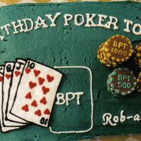 Poker Table Cake This was fun to do. I used chocolate coins that I melted slightly under the broiler to get them smooth. The "paint" was melted...