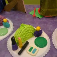 Sweet & Sassy Birthday For my daughter's 9th birthday whose party was at a kids spa. Each girl got their own. WASC cake baked in a 1/4 sheet pan and cut out...