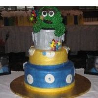 Oscar The Grouch This was my first oscar the grouch cake. it was a sponge irish cream butter cake with choc cannolli cream. I had a blast doing it. what do...