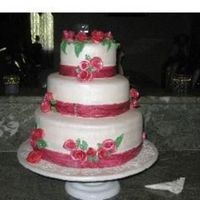 Wedding my first cake I did for a wedding. red velvet with coconut rum buttercream. what do you guys think? thanks for looking.happy baking!!!