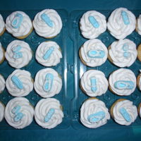 It's A Boy! Cupcakes with fondant made decorations. TFL
