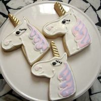 Unicorn Pegasus Horse no fail cookie with mmf base painted with luster dust. details in modified royal and horn painted with gold luster dust. cookies made to go...