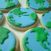 Globe Earth Space Cookies no fail cookie with mmf base. details in modified royal. cookies made to go with Buzz Lightyear Space cake as favors. Packaged with the...