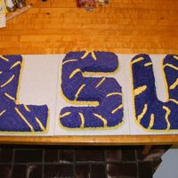 Lsu red velvet cake with cream cheese icing LSU initials
