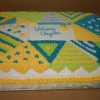 Baby Quilt I wanted to do a twist on the tradition baby quilt cake and I got this idea from Four321. Thanks!