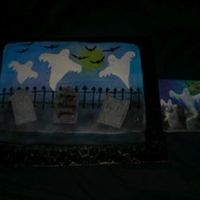 Halloween Cake was designed to coordinate with the plates and napkins they were using.