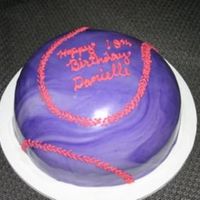 Marble Softball Marbled fondant