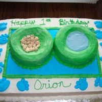Dog Bowls This was for a first birthday party and the theme was dog! Sheet cake to look like the invitation and the dog bowls were the smash cakes. I...