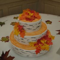 Outdoorsy Wedding Cake autumn wedding cake for a bride who requested a birch bark cake (before the amazing wedding cakes premiere aired!). fondant covering, hand...