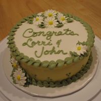 Bridal Shower Cake all buttercream with royal icing daisies